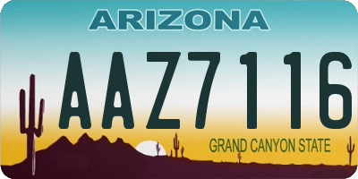 AZ license plate AAZ7116