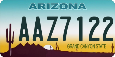 AZ license plate AAZ7122