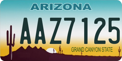AZ license plate AAZ7125
