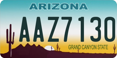 AZ license plate AAZ7130