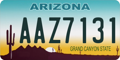 AZ license plate AAZ7131