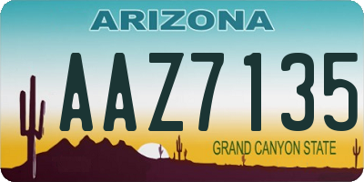 AZ license plate AAZ7135