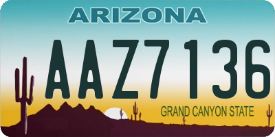 AZ license plate AAZ7136