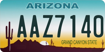 AZ license plate AAZ7140