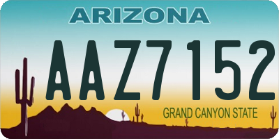 AZ license plate AAZ7152