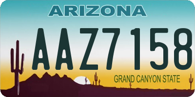 AZ license plate AAZ7158