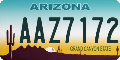 AZ license plate AAZ7172