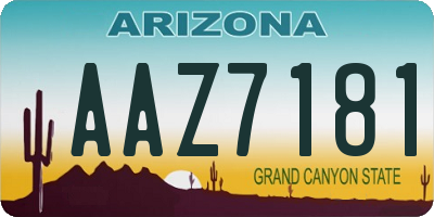 AZ license plate AAZ7181