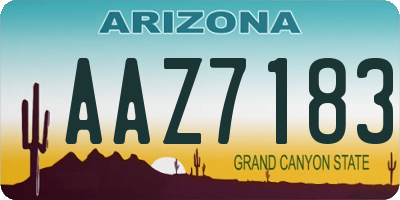 AZ license plate AAZ7183