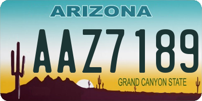 AZ license plate AAZ7189