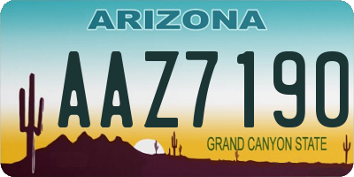 AZ license plate AAZ7190