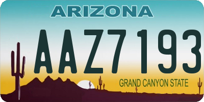 AZ license plate AAZ7193