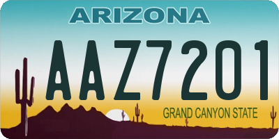 AZ license plate AAZ7201