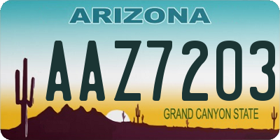 AZ license plate AAZ7203