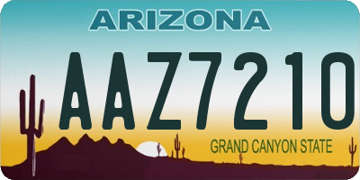 AZ license plate AAZ7210
