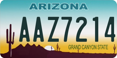 AZ license plate AAZ7214
