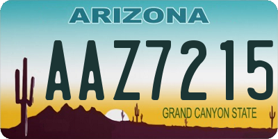 AZ license plate AAZ7215