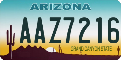 AZ license plate AAZ7216