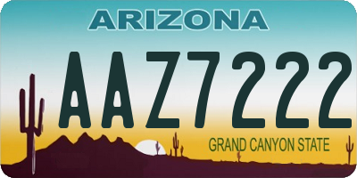 AZ license plate AAZ7222