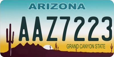 AZ license plate AAZ7223