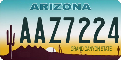 AZ license plate AAZ7224