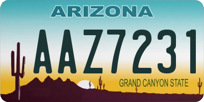 AZ license plate AAZ7231