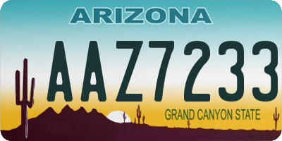 AZ license plate AAZ7233