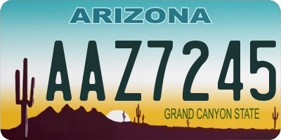 AZ license plate AAZ7245