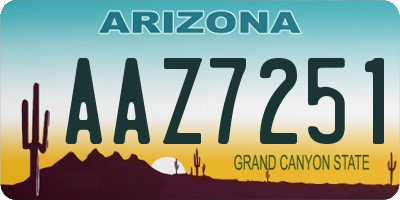 AZ license plate AAZ7251