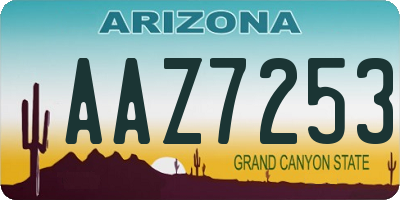 AZ license plate AAZ7253