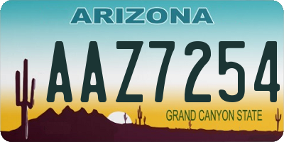 AZ license plate AAZ7254