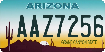AZ license plate AAZ7256