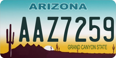AZ license plate AAZ7259