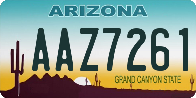AZ license plate AAZ7261