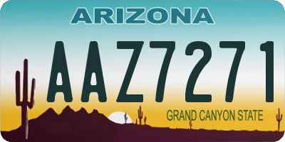 AZ license plate AAZ7271