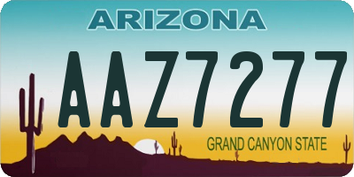 AZ license plate AAZ7277