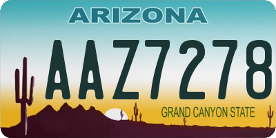 AZ license plate AAZ7278