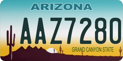 AZ license plate AAZ7280