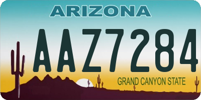 AZ license plate AAZ7284