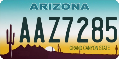 AZ license plate AAZ7285