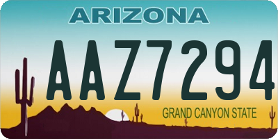 AZ license plate AAZ7294