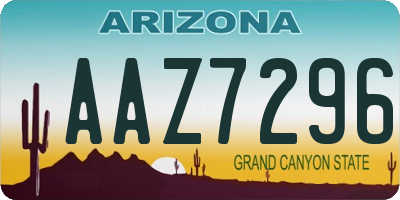 AZ license plate AAZ7296