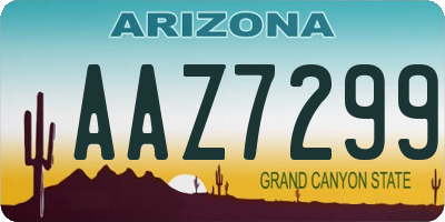 AZ license plate AAZ7299