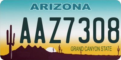 AZ license plate AAZ7308