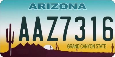 AZ license plate AAZ7316