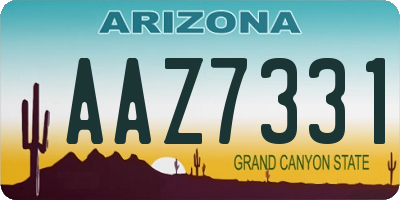 AZ license plate AAZ7331