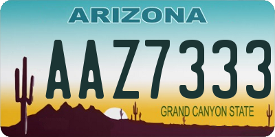 AZ license plate AAZ7333