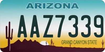 AZ license plate AAZ7339