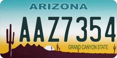 AZ license plate AAZ7354