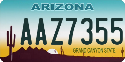 AZ license plate AAZ7355